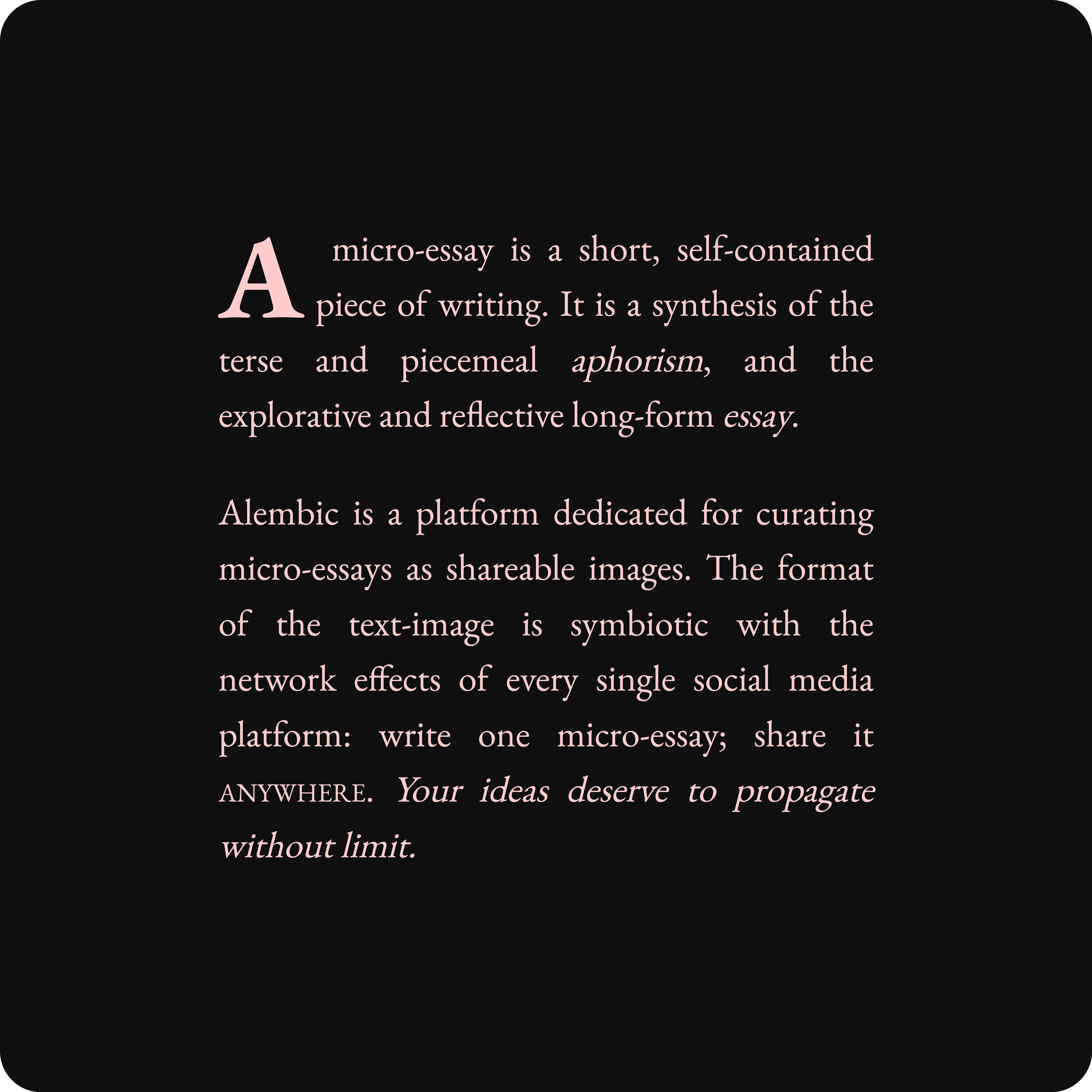 on the micro-essay, custom theme